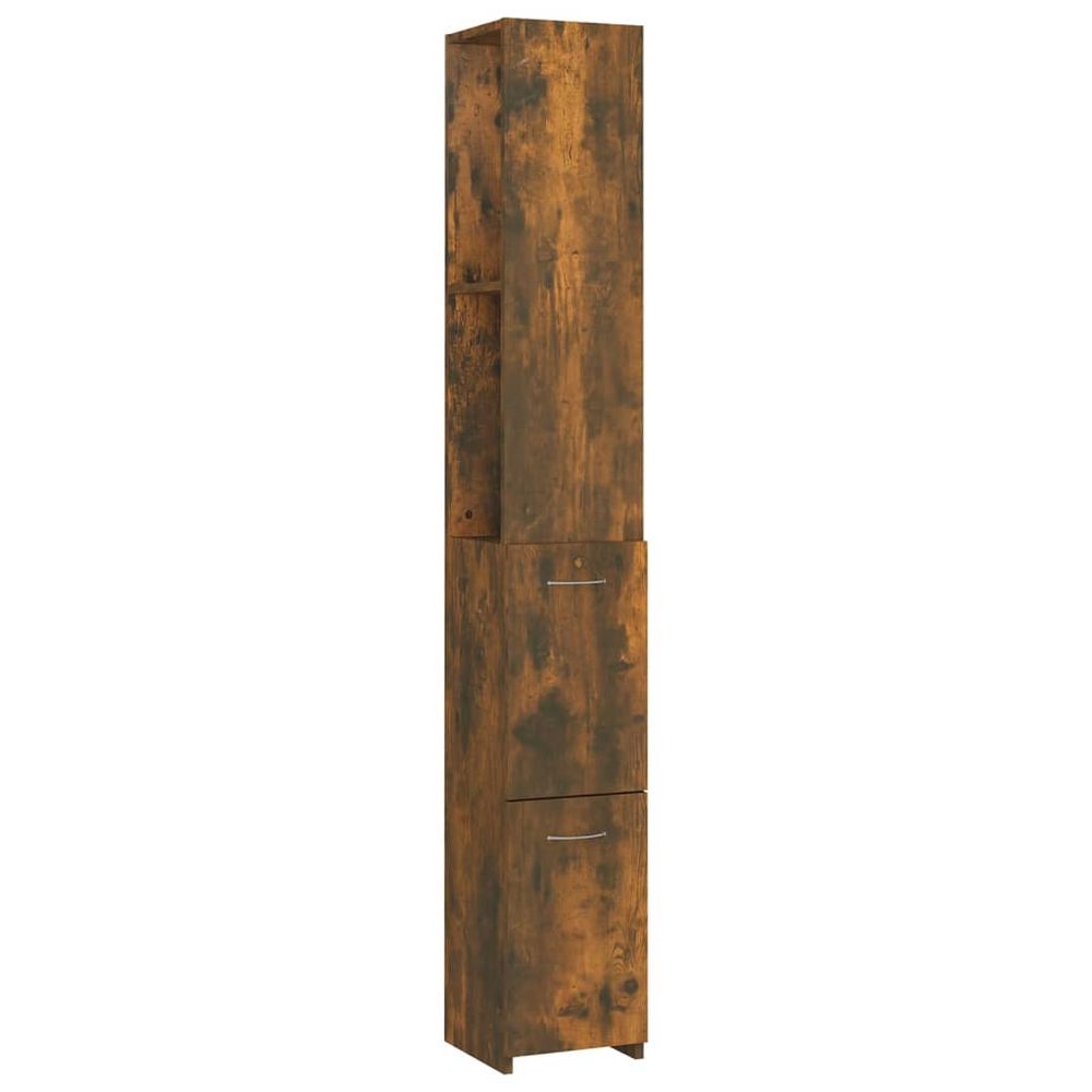 Vidaxl Kúpeľňová skrinka dymový dub 25x25x170 cm spracované drevo